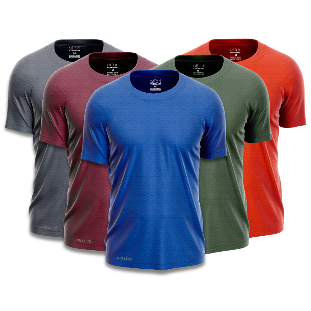 Lot de 5 t-shirts de sport Dry Fit pour homme – Résistants à la transpiration – FieroFit
