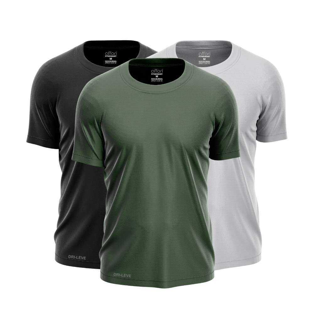 Lot de 3 t-shirts d'entraînement Dry Fit pour homme - Anti-transpiration - FieroFit