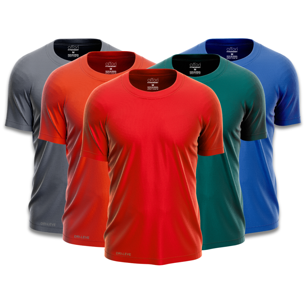 Lot de 5 t-shirts de sport Dry Fit pour homme – Résistants à la transpiration – FieroFit