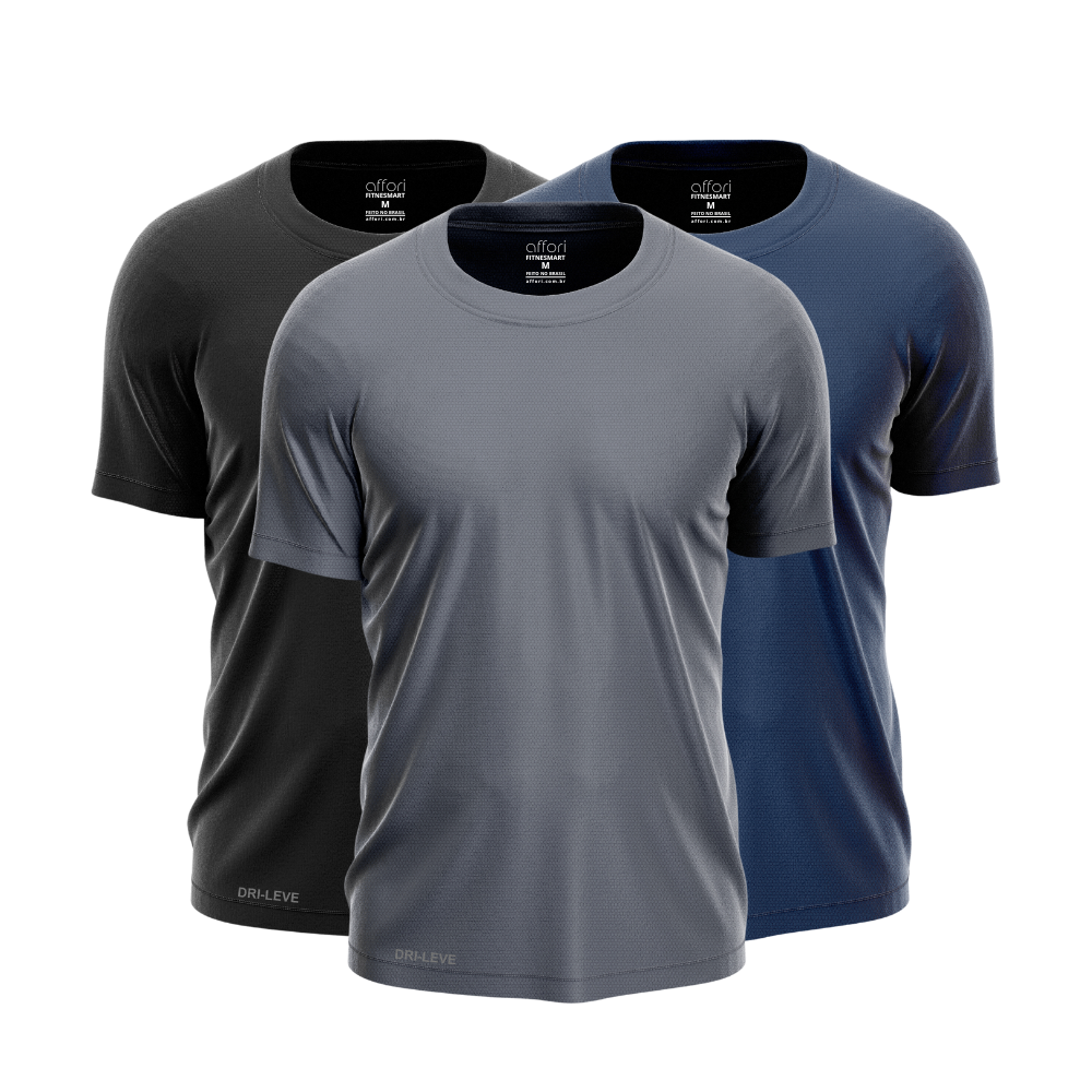 Lot de 3 t-shirts d'entraînement Dry Fit pour homme - Anti-transpiration - FieroFit
