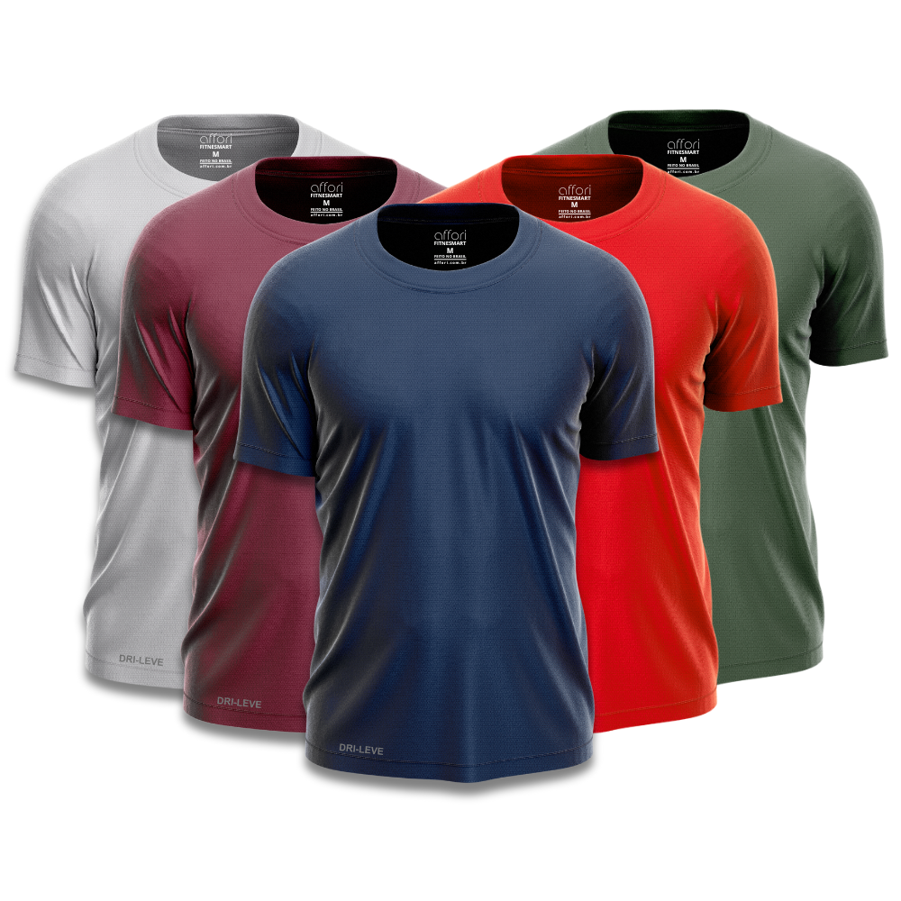 Lot de 5 t-shirts de sport Dry Fit pour homme – Résistants à la transpiration – FieroFit
