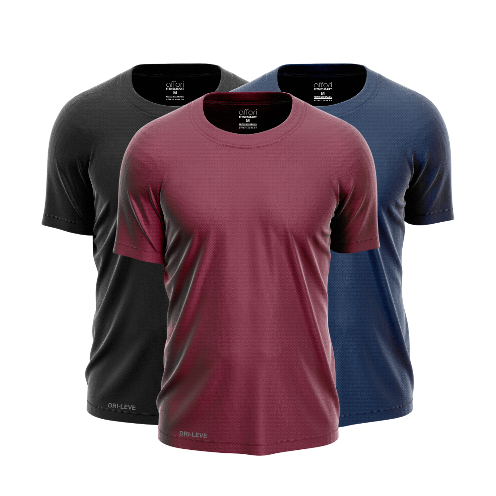 Lot de 3 t-shirts d'entraînement Dry Fit pour homme - Anti-transpiration - FieroFit