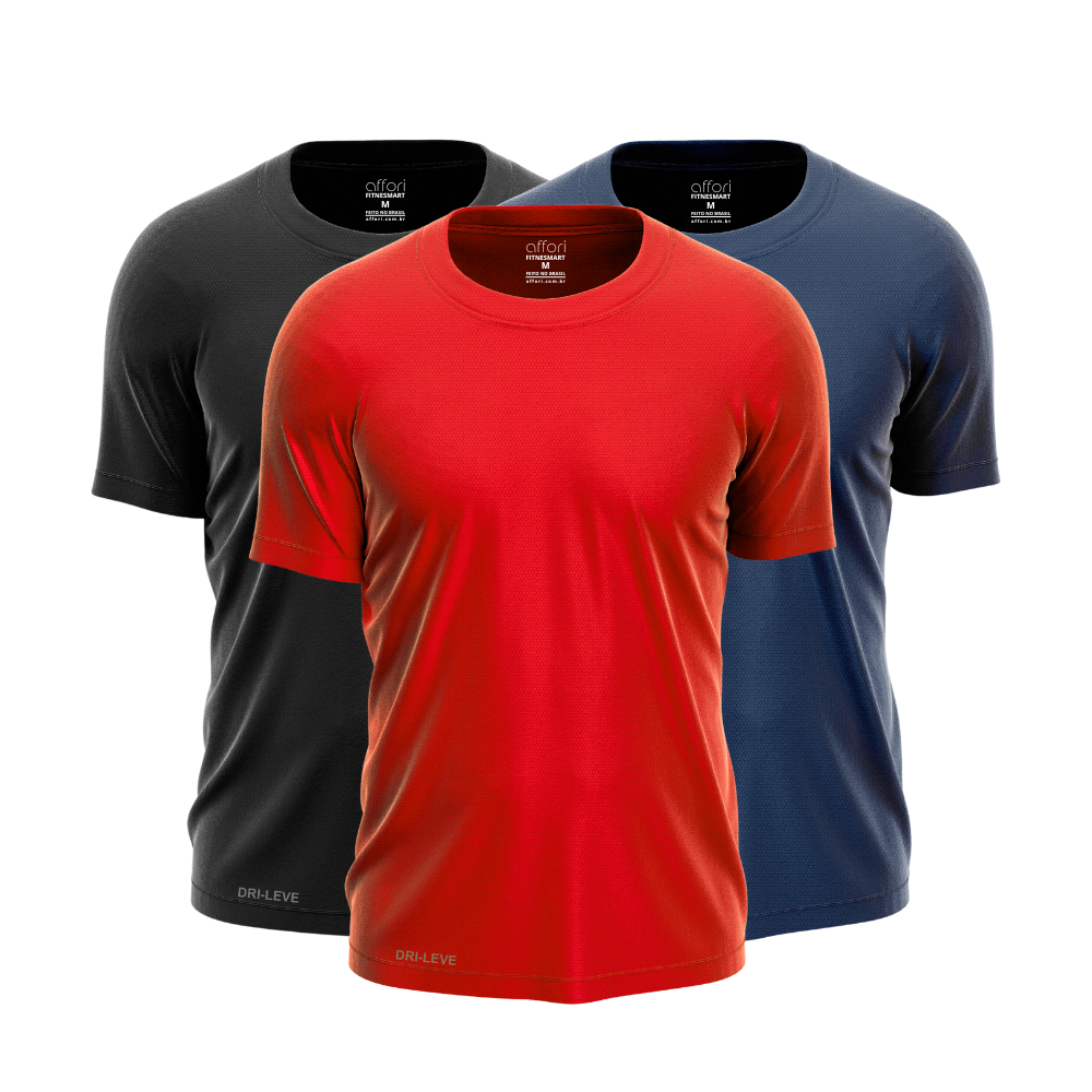 Lot de 3 t-shirts d'entraînement Dry Fit pour homme - Anti-transpiration - FieroFit