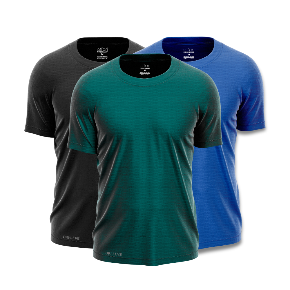 Lot de 3 t-shirts d'entraînement Dry Fit pour homme - Anti-transpiration - FieroFit