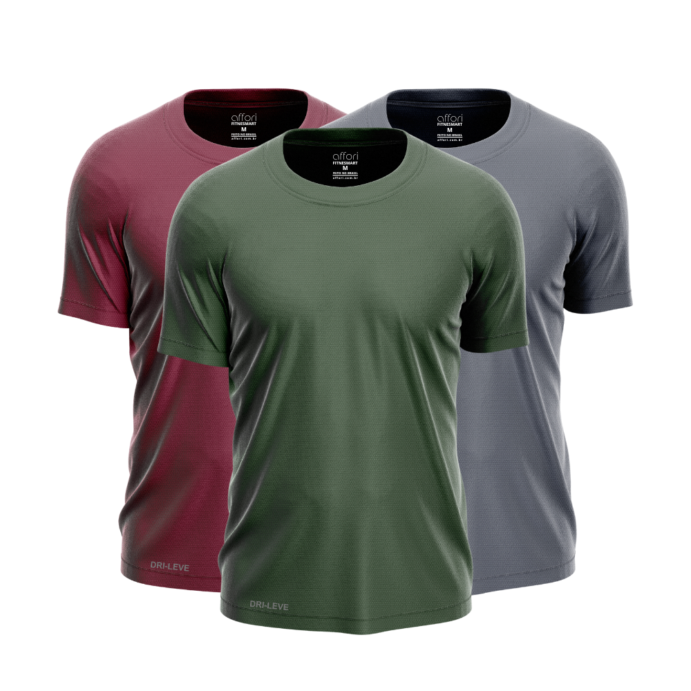 Lot de 3 t-shirts d'entraînement Dry Fit pour homme - Anti-transpiration - FieroFit