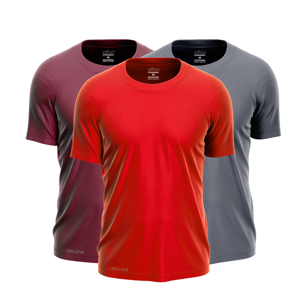 Lot de 3 t-shirts d'entraînement Dry Fit pour homme - Anti-transpiration - FieroFit