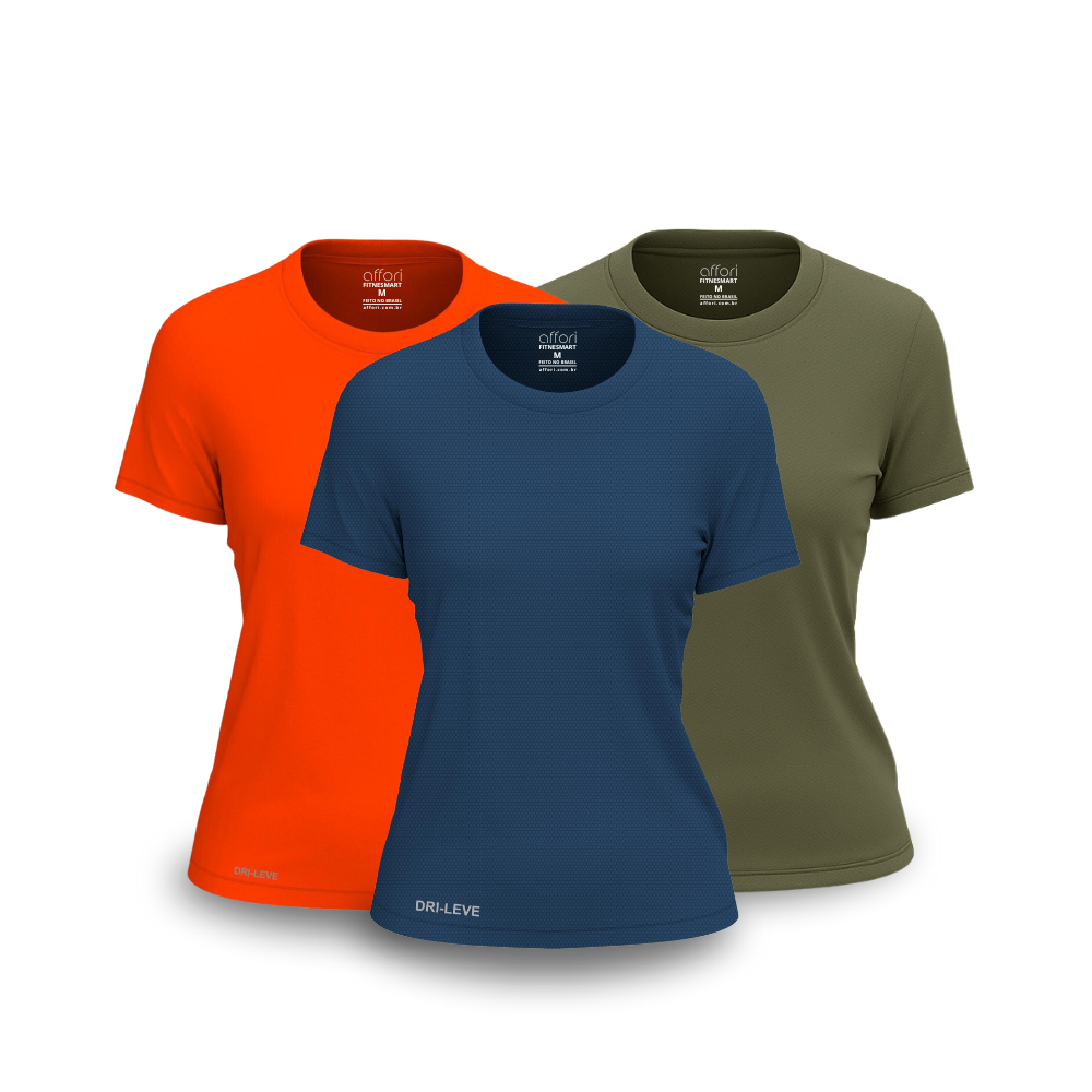 Lot de 3 t-shirts de sport Dry Fit pour femme - anti-transpiration - FieroFit