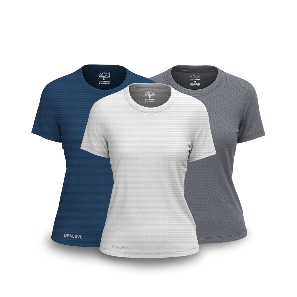 Lot de 3 t-shirts de sport Dry Fit pour femme - anti-transpiration - FieroFit