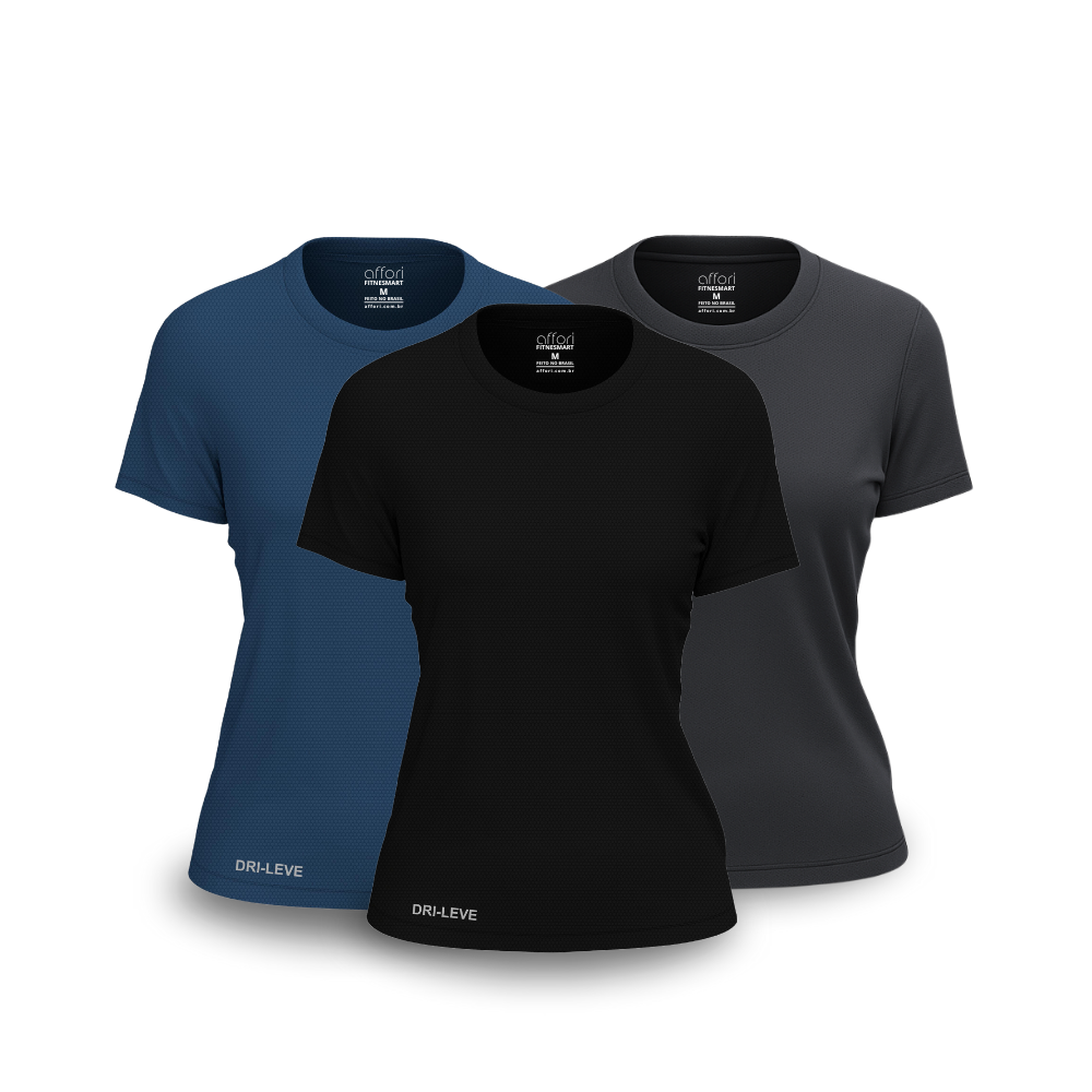 Lot de 3 t-shirts de sport Dry Fit pour femme - anti-transpiration - FieroFit
