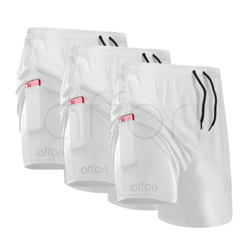 Lot de 3 shorts de compression 2 en 1 – Action hivernale - FieroFit