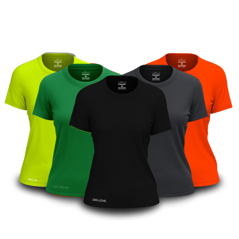 Lot de 5 t-shirts de sport Dry Fit pour femme – anti-transpiration – FieroFit