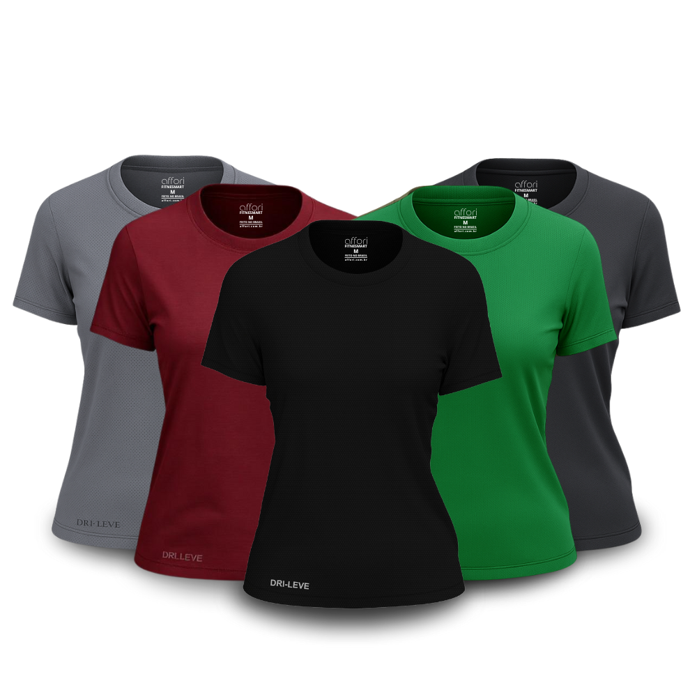 Lot de 5 t-shirts de sport Dry Fit pour femme – anti-transpiration – FieroFit
