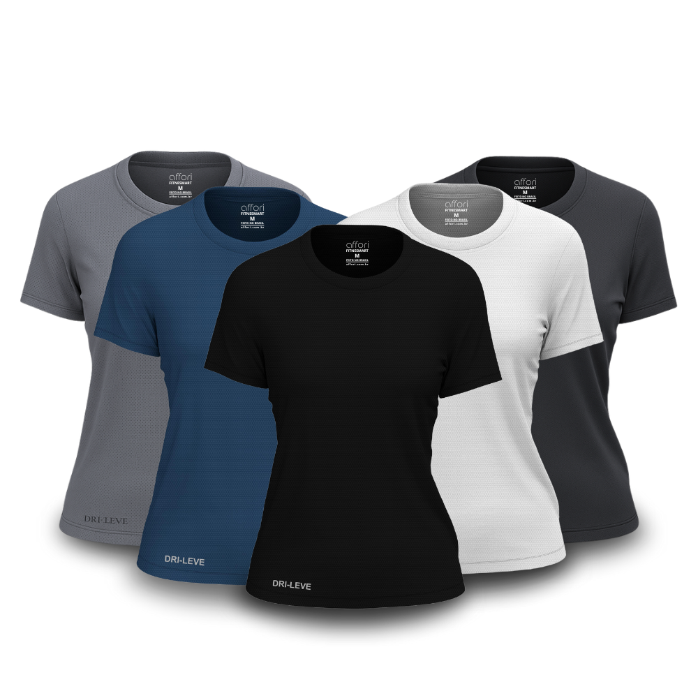 Lot de 5 t-shirts de sport Dry Fit pour femme – anti-transpiration – FieroFit