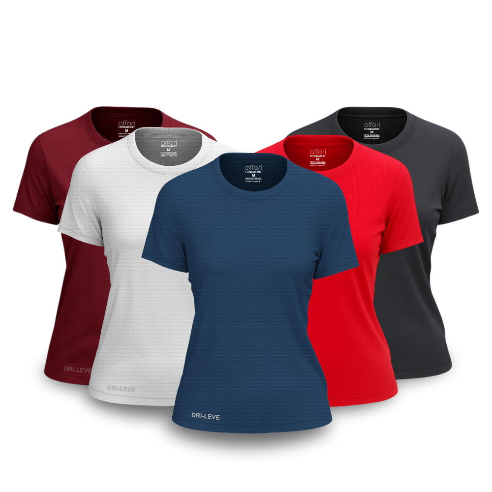 Lot de 5 t-shirts de sport Dry Fit pour femme – anti-transpiration – FieroFit