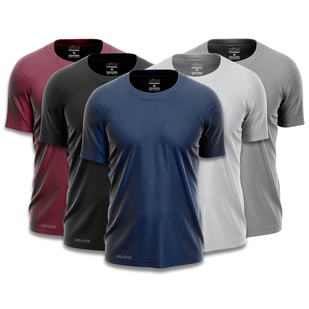 Lot de 5 t-shirts de sport Dry Fit pour homme – Résistants à la transpiration – FieroFit