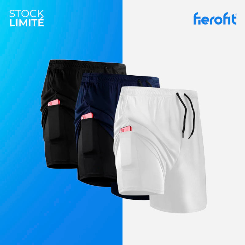 Lot de 3 shorts de compression 2 en 1 – Action hivernale - FieroFit