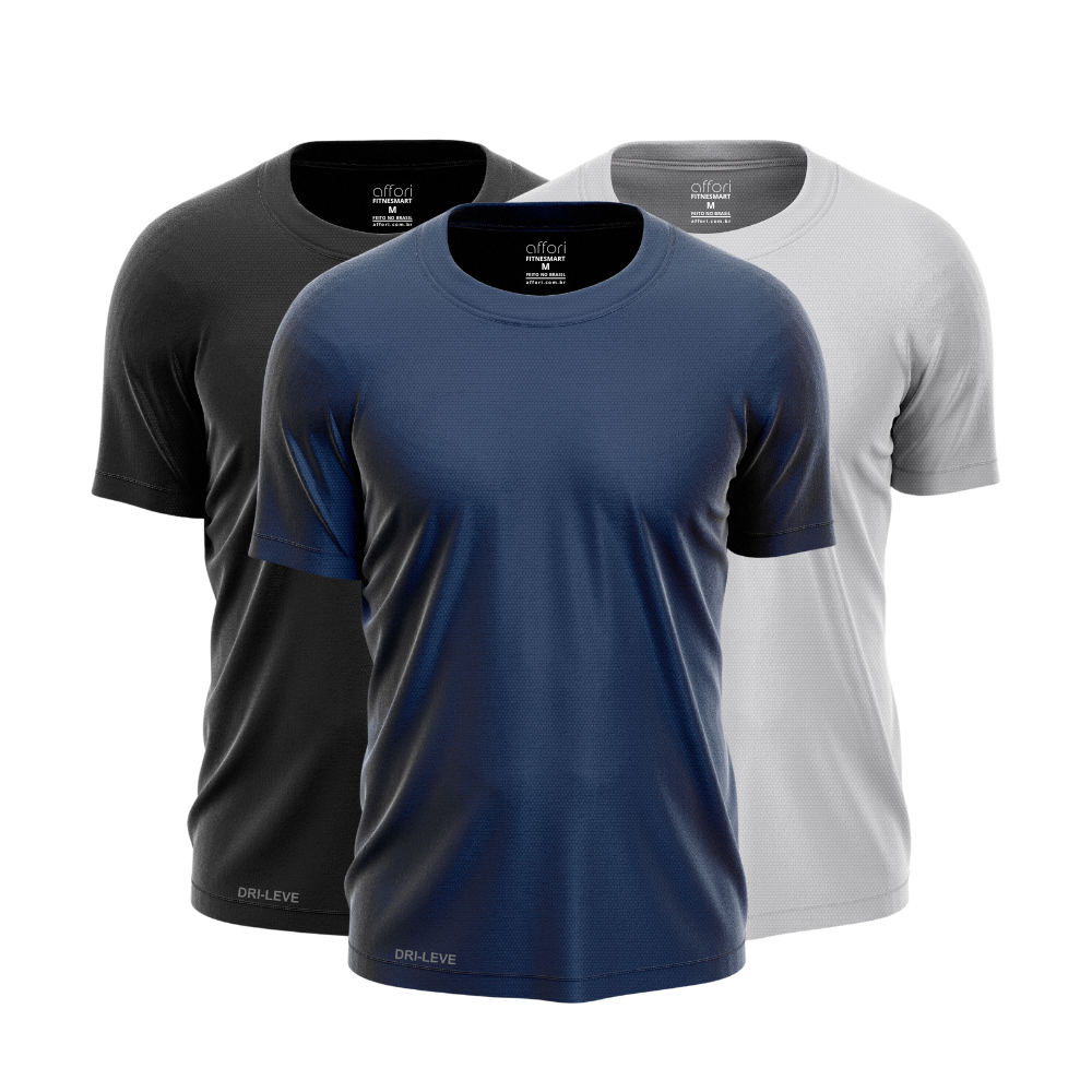 Lot de 3 t-shirts d'entraînement Dry Fit pour homme - Anti-transpiration - FieroFit