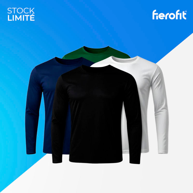Lot de 4 t-shirts techniques à manches longues - Offre anniversaire - FieroFit