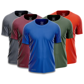 Lot de 5 t-shirts de sport Dry Fit pour homme – Résistants à la transpiration – FieroFit