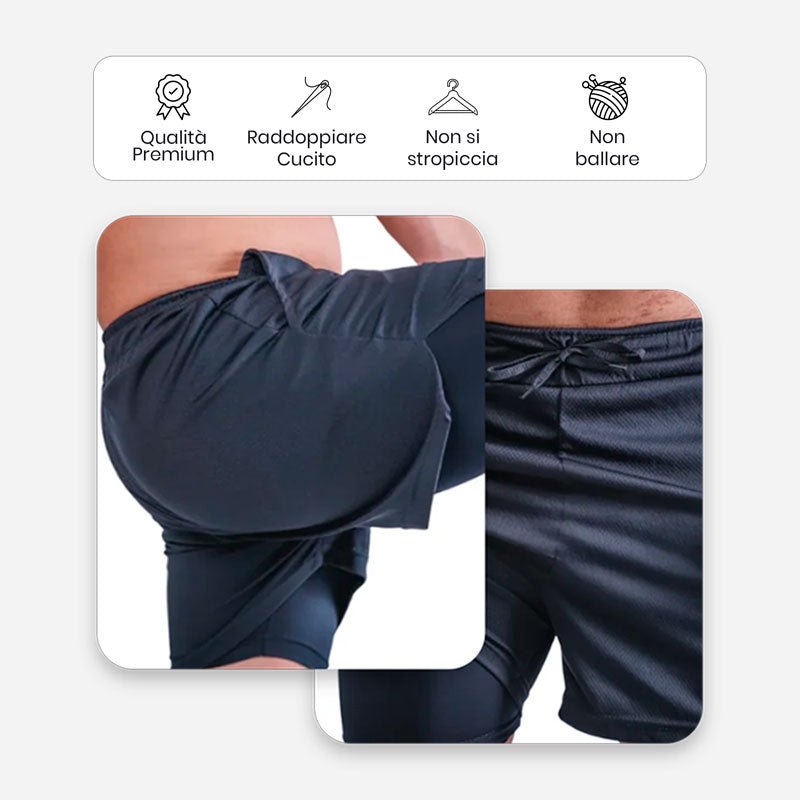 Ensemble short de compression 2 en 1 - FieroFit
