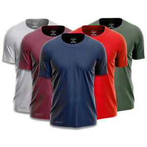 Lot de 5 t-shirts de sport Dry Fit pour homme – Résistants à la transpiration – FieroFit