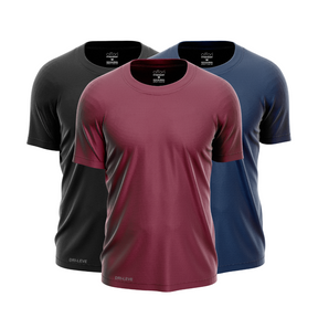 Lot de 3 t-shirts d'entraînement Dry Fit pour homme - Anti-transpiration - FieroFit