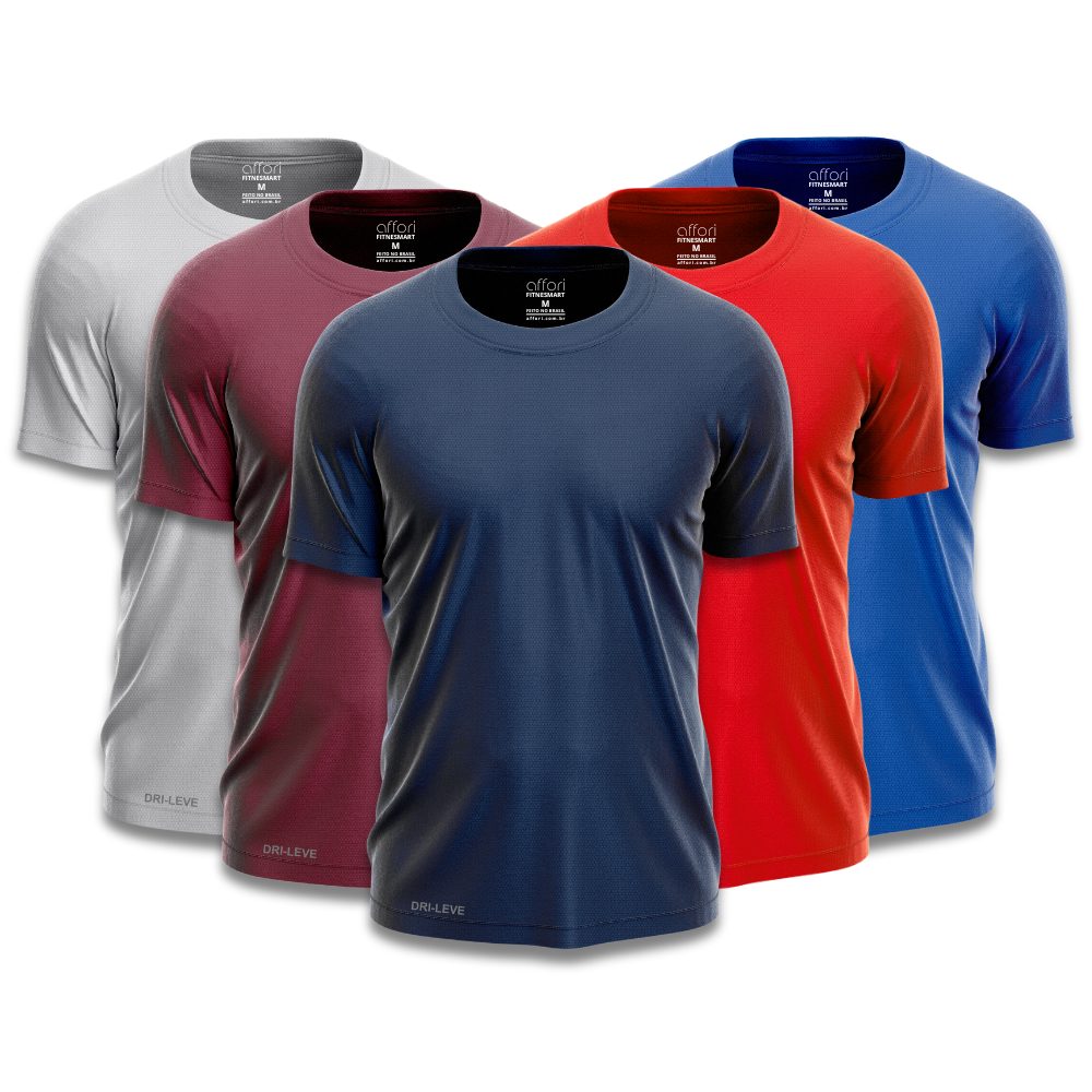 Lot de 5 t-shirts de sport Dry Fit pour homme – Résistants à la transpiration – FieroFit