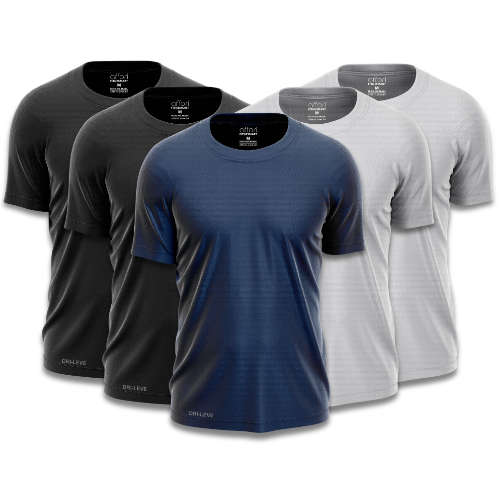 Lot de 5 t-shirts de sport Dry Fit pour homme – Résistants à la transpiration – FieroFit