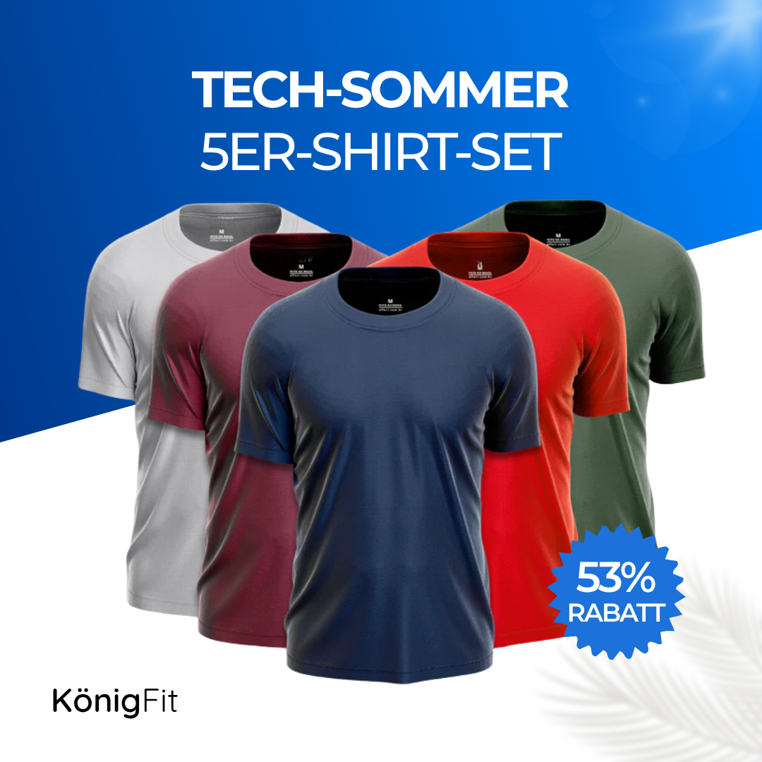 Ensemble t-shirt technique 5 pièces pour homme - FieroFit