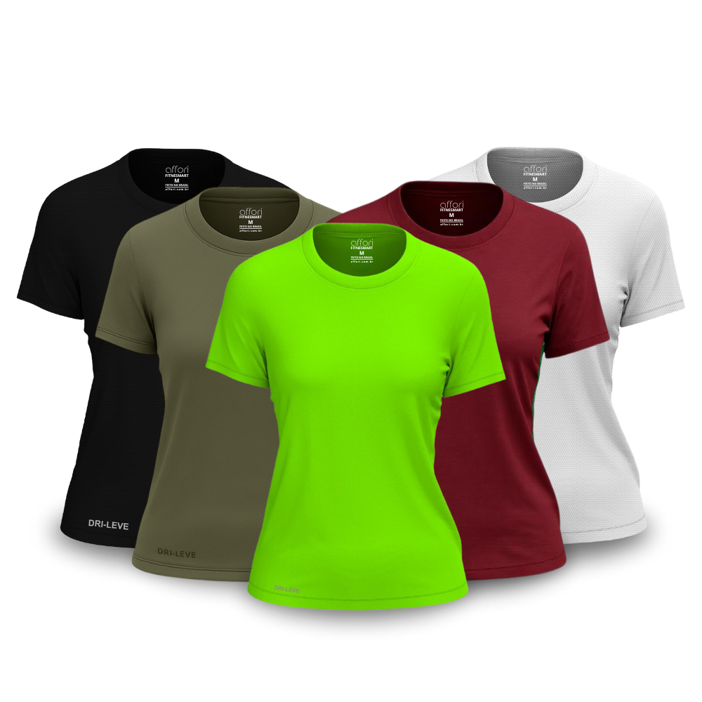 Lot de 5 t-shirts de sport Dry Fit pour femme – anti-transpiration – FieroFit