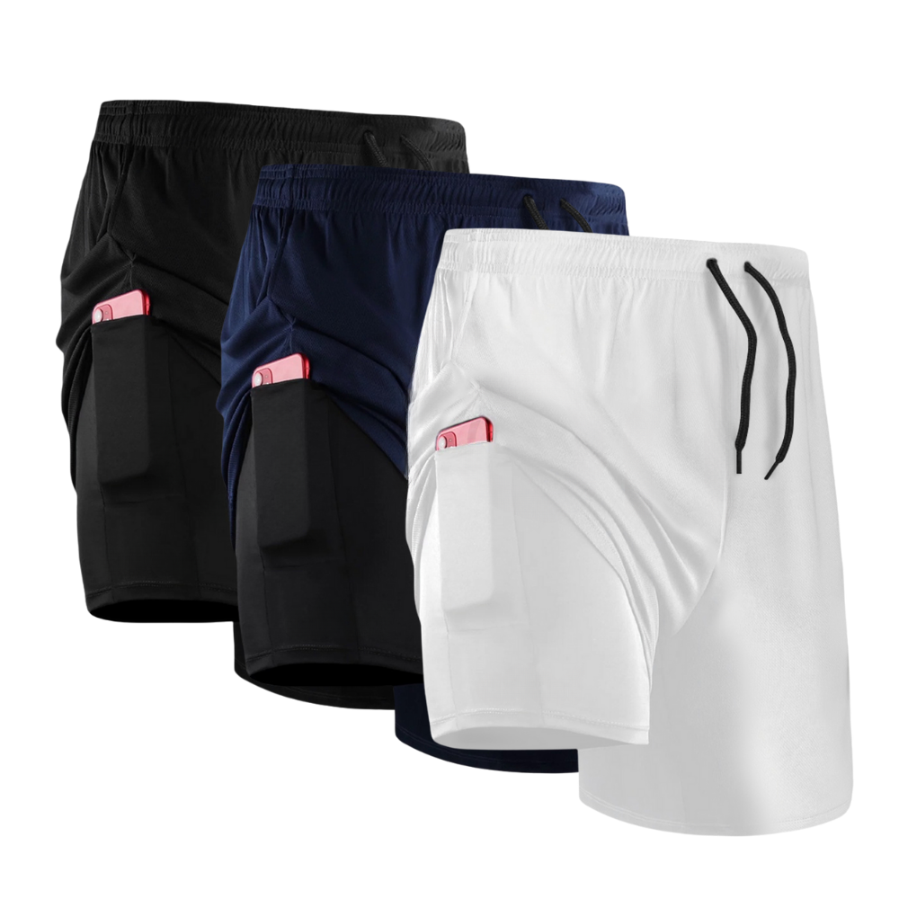 Achetez-en 2, obtenez-en 3 gratuits - Short de compression 2 en 1 - FieroFit
